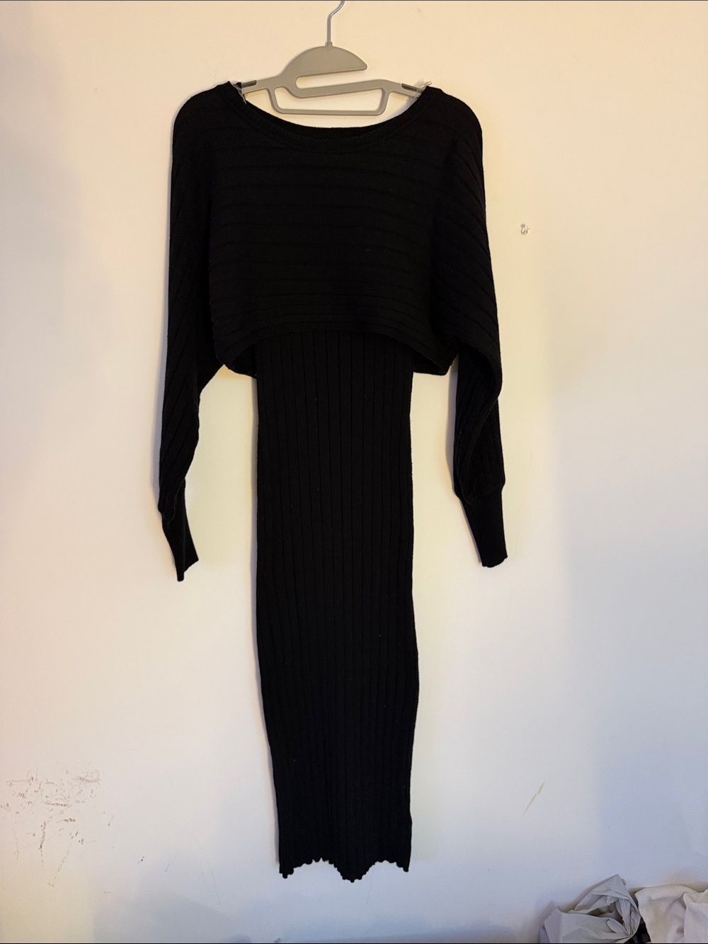 StitchDrop All-in one Rib 2 piece knit long sleeve dress